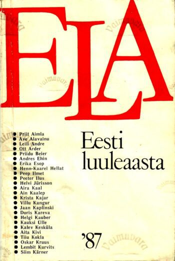 Eesti luuleaasta '87_1 Eesti luuleaasta '87. Eesti raamat