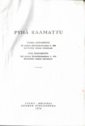 Pyha raamattu. Vanha testamentti 2 Pyha raamattu. Vanha testamentti