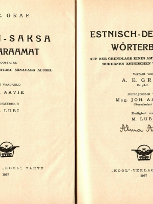 Eesti-saksa sõnaraamat Estnisch-deutsches Wörterbuch – A. E. Graf
