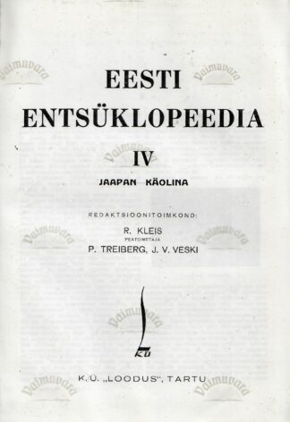 Eesti Entsüklopeedia IV köide Jaapan-Käolina