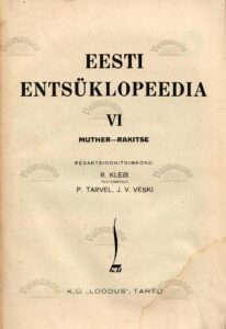 Eesti entsüklopeedia VI. MUTHER-RAKITSE 1936