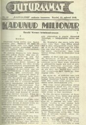 Kadunud miljonär - Gerald Verner krimka