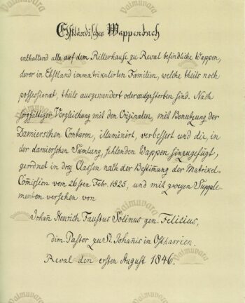 Eestimaa aadelkonna vapiraamat esileht Eestimaa aadelkonna vapiraamat
